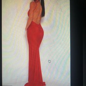 MESHKI LIGHT PINK LOW BACK PROM DRESS!